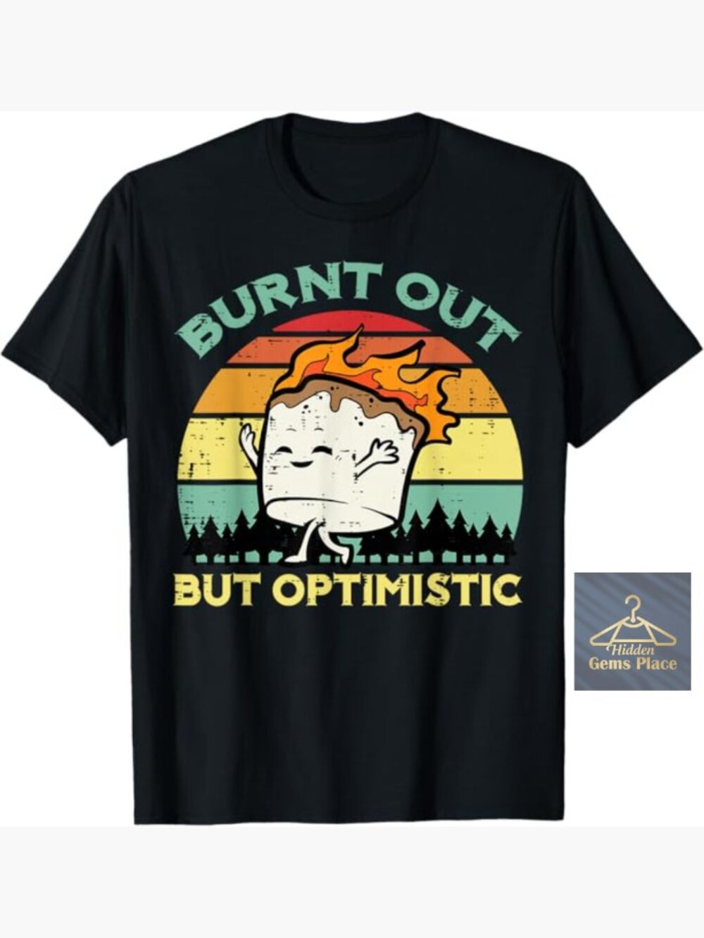 Funny Camping Marshmallow T-Shirt Graphic Tee Unisex Youth